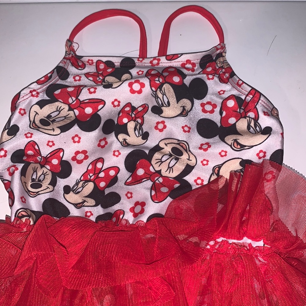 2T Minnie mouse red tutu bathing suit one piece summer spring beautiful fun baby
